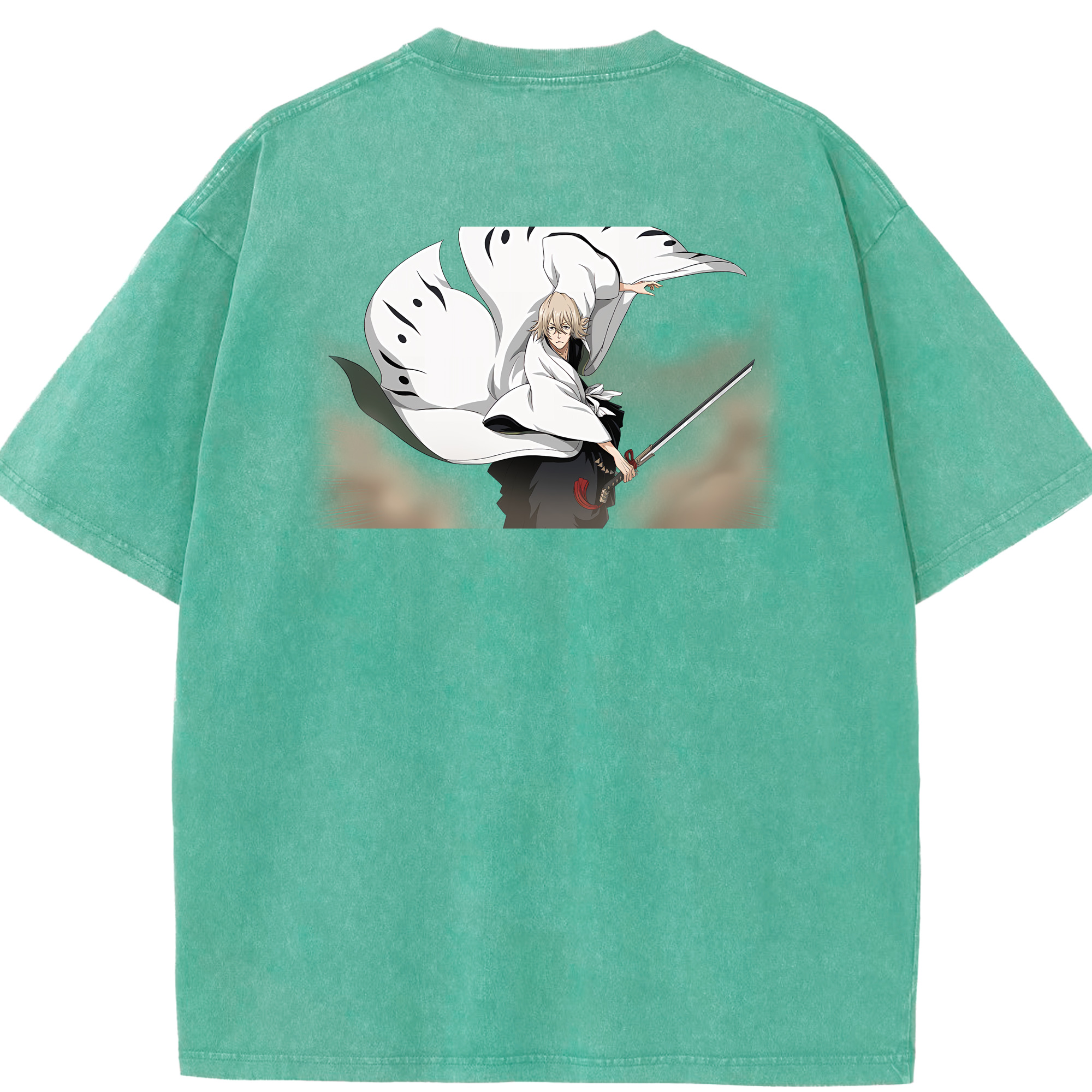 （画像用） "ブリーチ 浦原 喜助（うらはら きすけ） BLEACH Urahara Kisuke " 綿100% ヴィンテージ風 半袖Tシャツ（背面プリント）